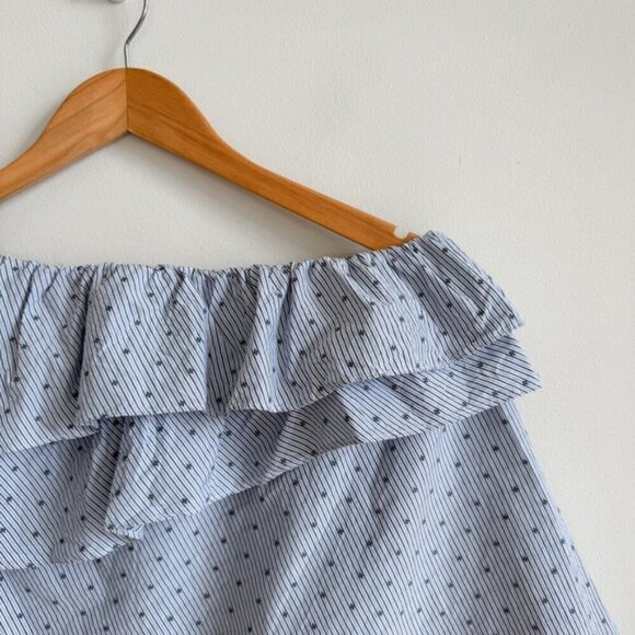 MAJE • Lelina Ruffled One-Shoulder Top in Blue • Medium - Picture 8 of 14